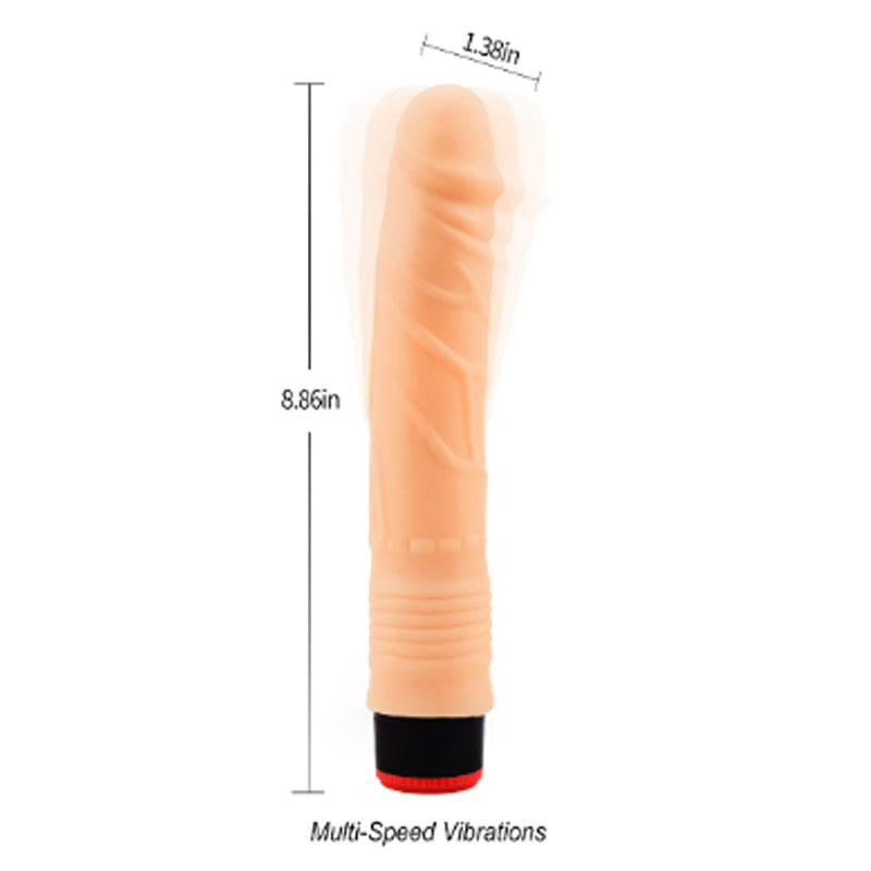 Chisa 9 Inch Vibrating Dildo Flesh