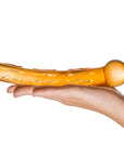 Orange Tickler Glass Dildo