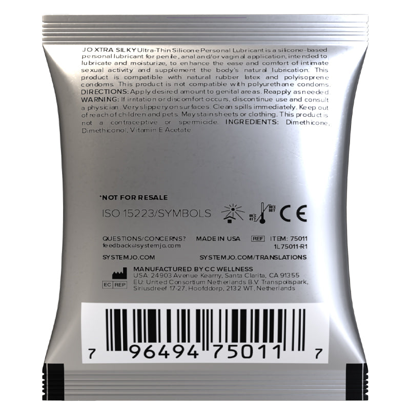 JO Xtra Silky Thin Silicone Original Lubricant