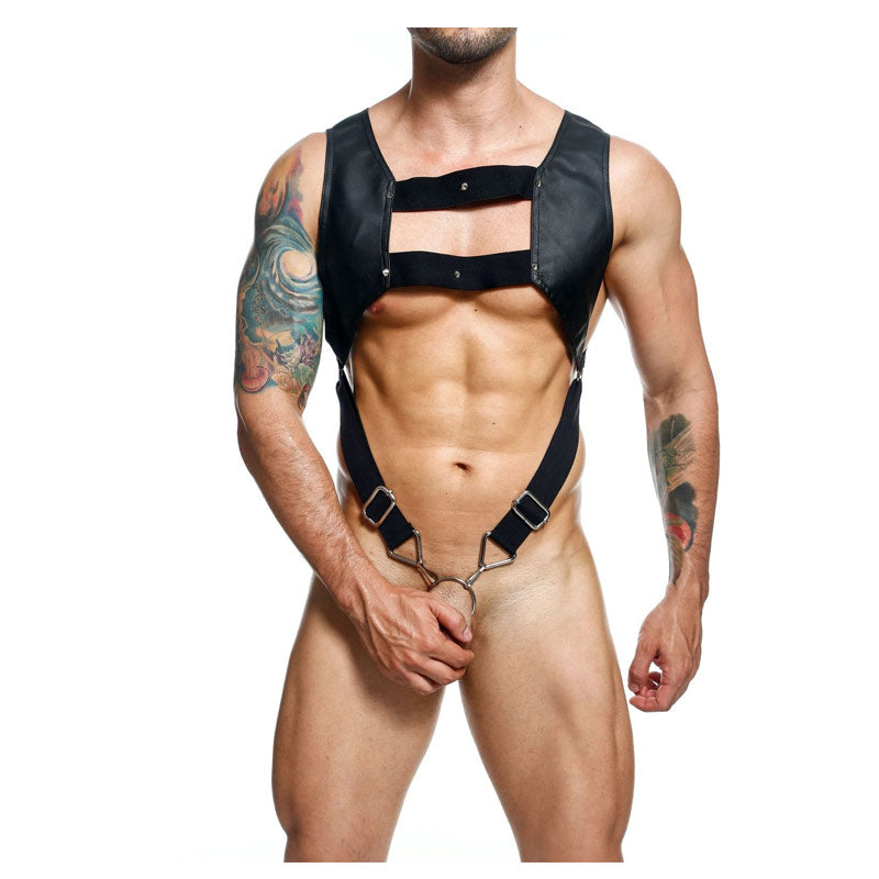 DNGEON Croptop Cockring Harness by MOB