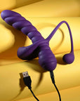 Playboy Pleasure Twisted Playground Dual Vibrator with Detachable C-Ring with Tail