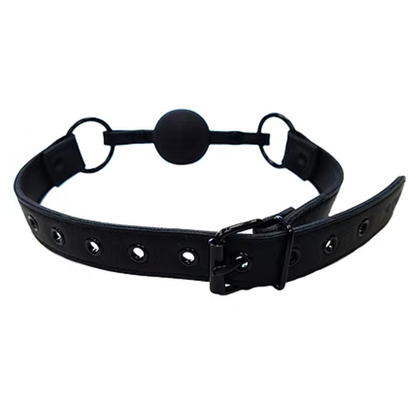 Rouge Garments Leather Ball Gag with Rubber Ball