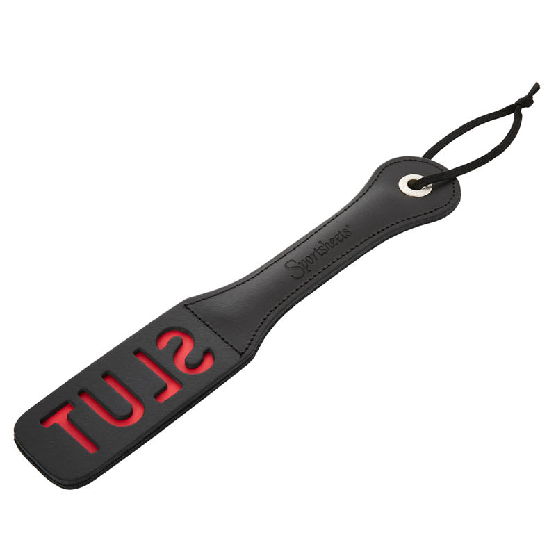 Sportsheets 12 Inch Leather Slut Impression Paddle