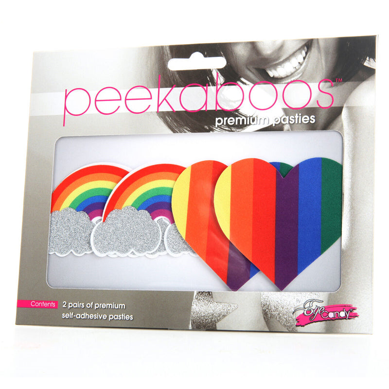 Pride Glitter Rainbows And Hearts Pasties