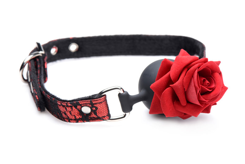 Silicone Ball Gag with Rose