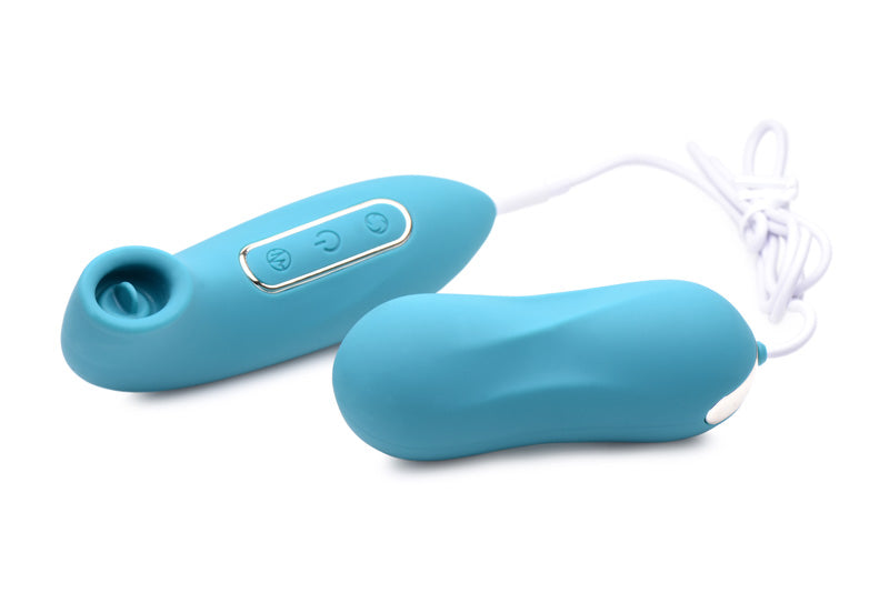 Entwined Thumping Egg &amp; Licking Clit Stimulator