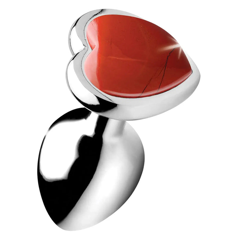Booty Sparks Gemstones Red Jasper Heart Anal Plug