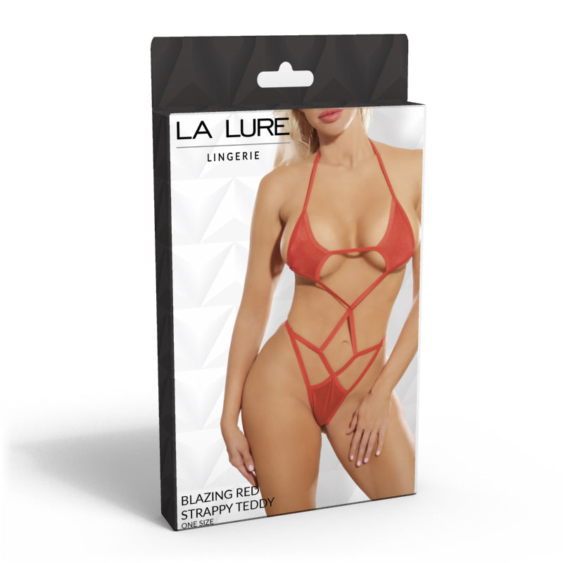 La Lure Blazing Red Strappy Teddy
