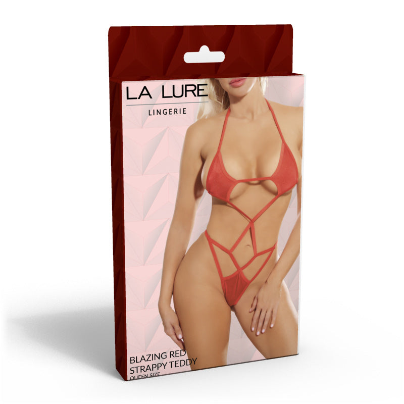 La Lure Blazing Red Strappy Teddy