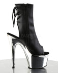 ADORE-1018 Chrome & Faux Leather Heel