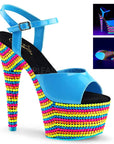 ADORE-709 Rainbow Rhinestone Heel