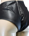 Faux Leather Zip Shorts