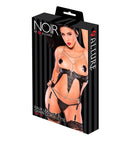 Noir Leather Chained Leather Corselette