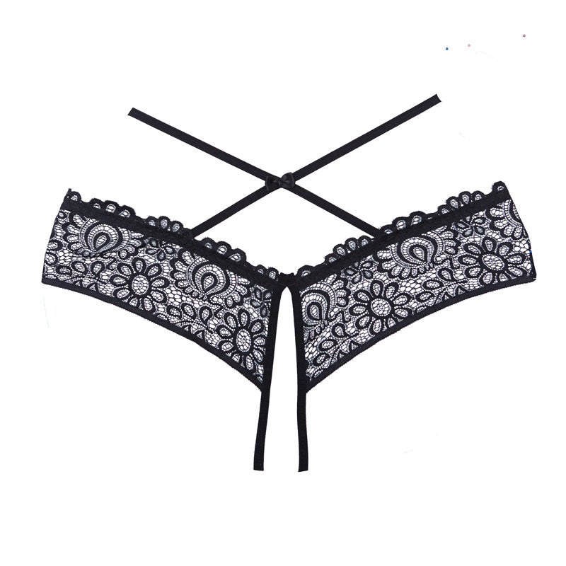 Allure Open Panty With Lace Band &amp; Criss Cross Waist Straps