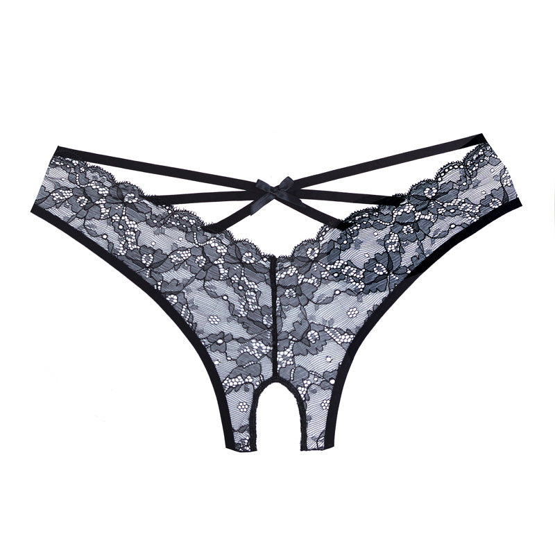 Allure Open Panty With Lace Front &amp; Lace Strap Back