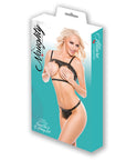Naughty Faux Leather Open Top & G String Set