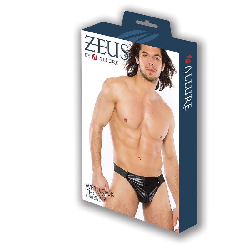 Zeus Wet Look Stud Thong
