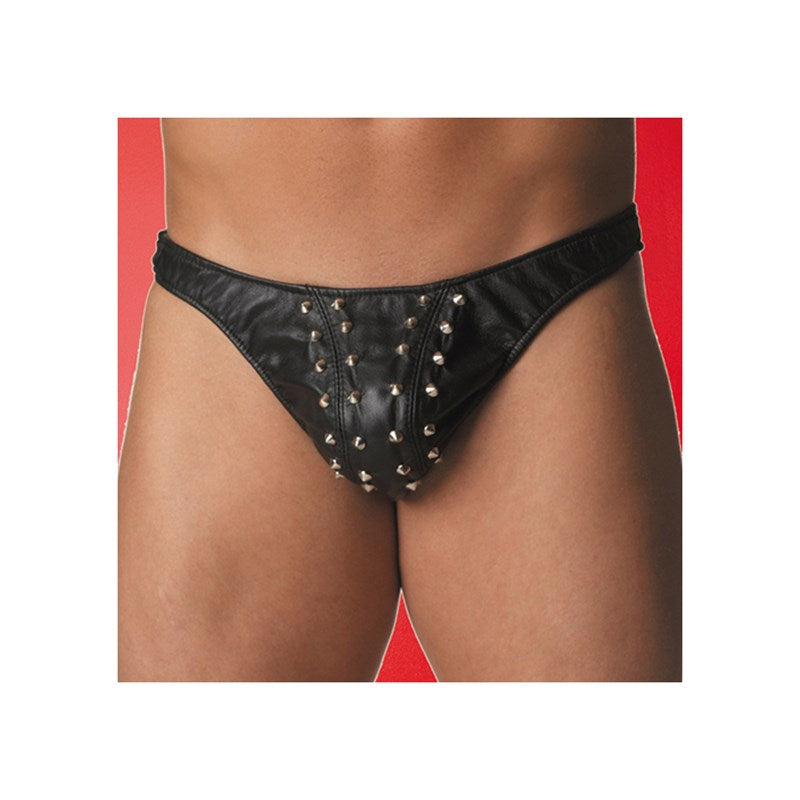 Mens Leather Lucky Thong