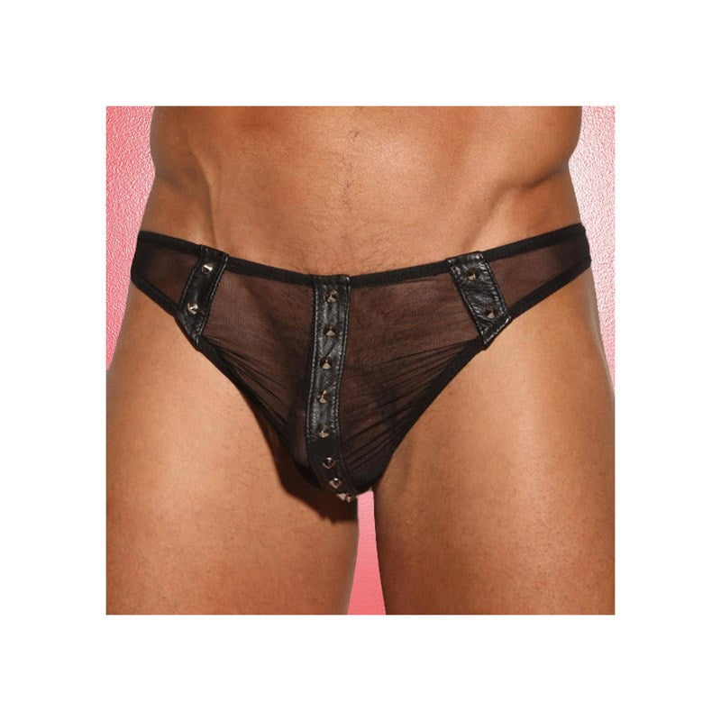 Mens Leather Lets Do It Thong