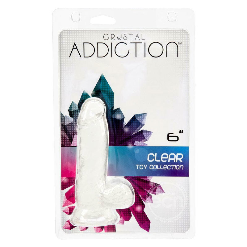 Crystal Addiction - 6 Inch Dong Jelly &amp; Rubber Dildo