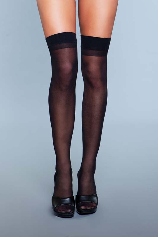 Sheer Thigh High With Back Seam
