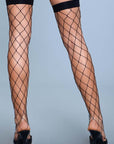 Spandex Fence Net Stockings With Reinforced Toe