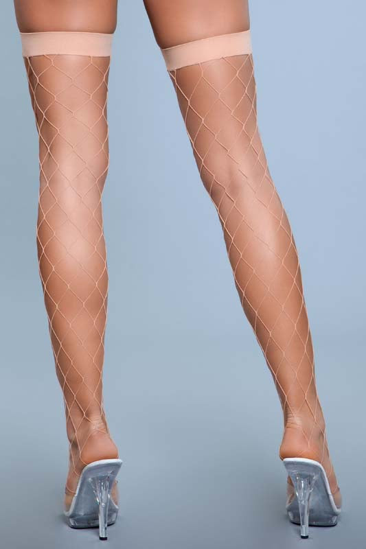 Spandex Fence Net Stockings With Reinforced Toe
