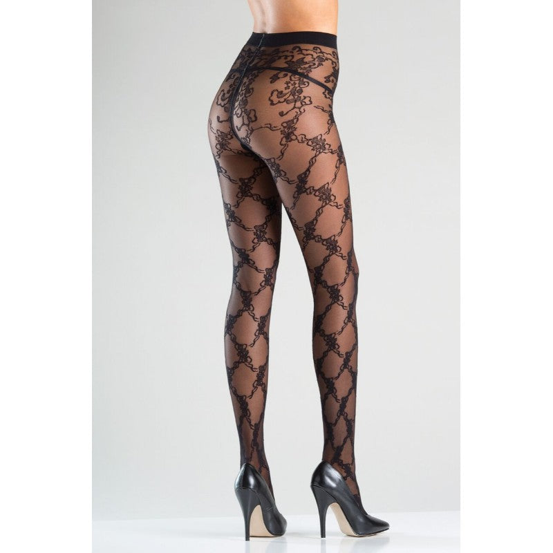 Sheer Tights With Floral