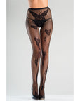 Crotchless Fishnet Tights With Butterflys