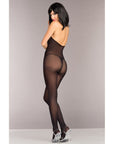 Opaque Bodystocking With Lace Front Keyhole