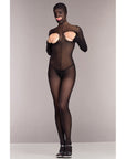 Opaque Cupless & Crotchless Hooded Bodystocking