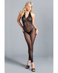 Crotchless Halter Bodystocking With Low Back