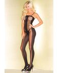 Sheer Bodystocking With Opaque Panels