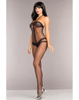 Opaque Halter Neck Crotchless Bodystocking