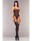Opaque Bodystocking With Thigh Highs