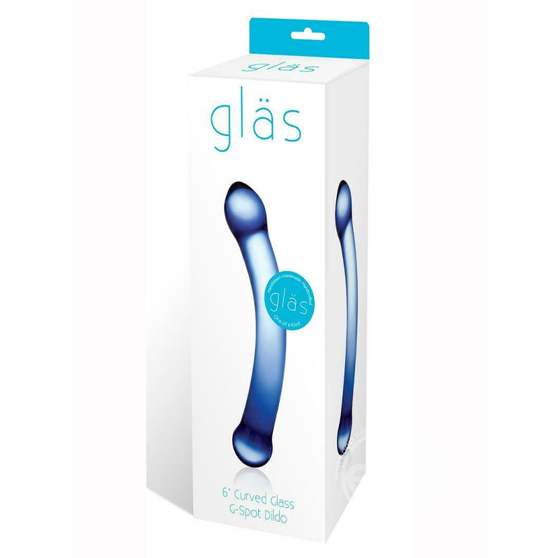 6 Inch Blue Curved G-spot Glass Dildo