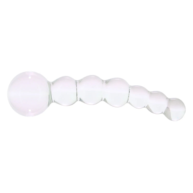 5 Inch Curved Glass Beaded Dildo