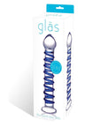 Blue Spiral Glass Dildo