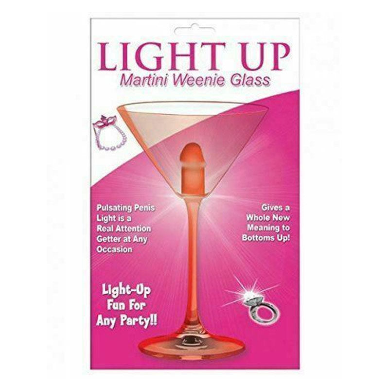 Light Up Martini Weenie Glass Red