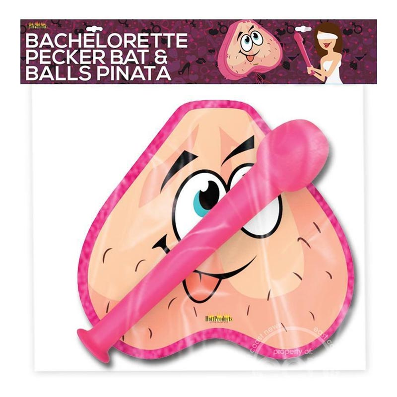 Pink Pecker Bat &amp; Ball Bag Piniata Combo