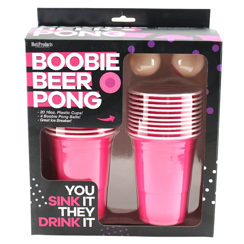 Boobie Beer Pong Boxed Set With Cups And Boobie Balls