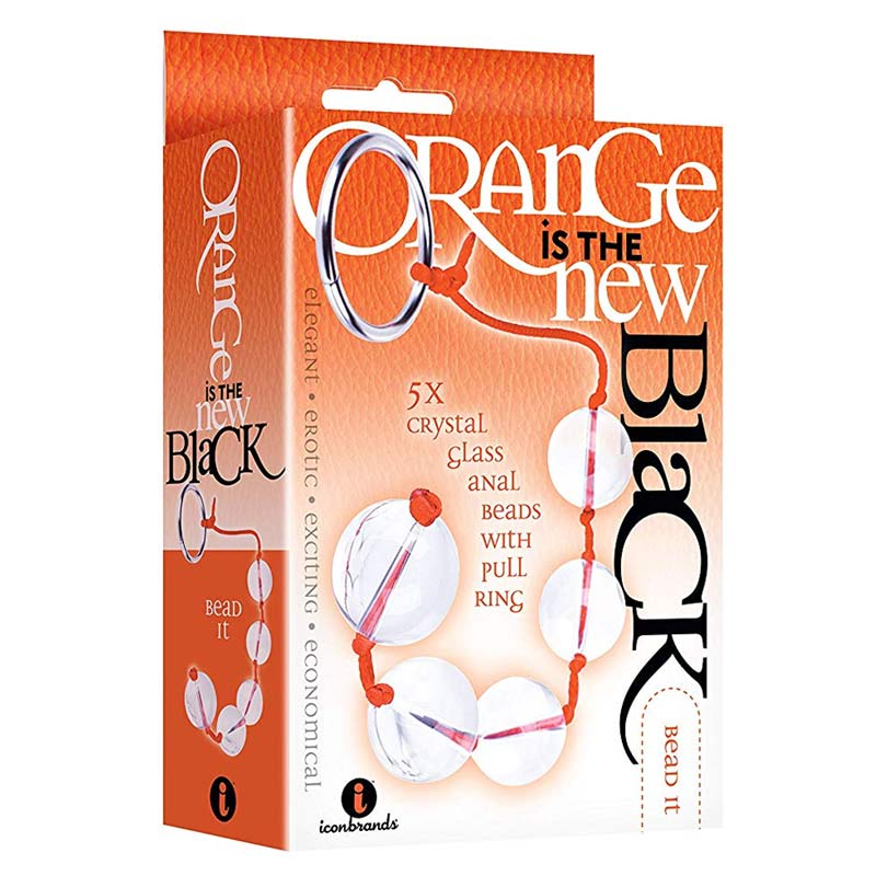 The 9s Orange Is The New Black Bead It Glass Anal Beads