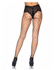 Leg Avenue - Diamond Net Pantyhose With Sexy Lace Boy Short Top