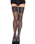 Leg Avenue - Lycra Sheer Thigh High With 5 Inch Silicone Lace Top