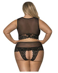 Passion Point Open Cup High Neck Bra And Split Crotch Skirt Panty
