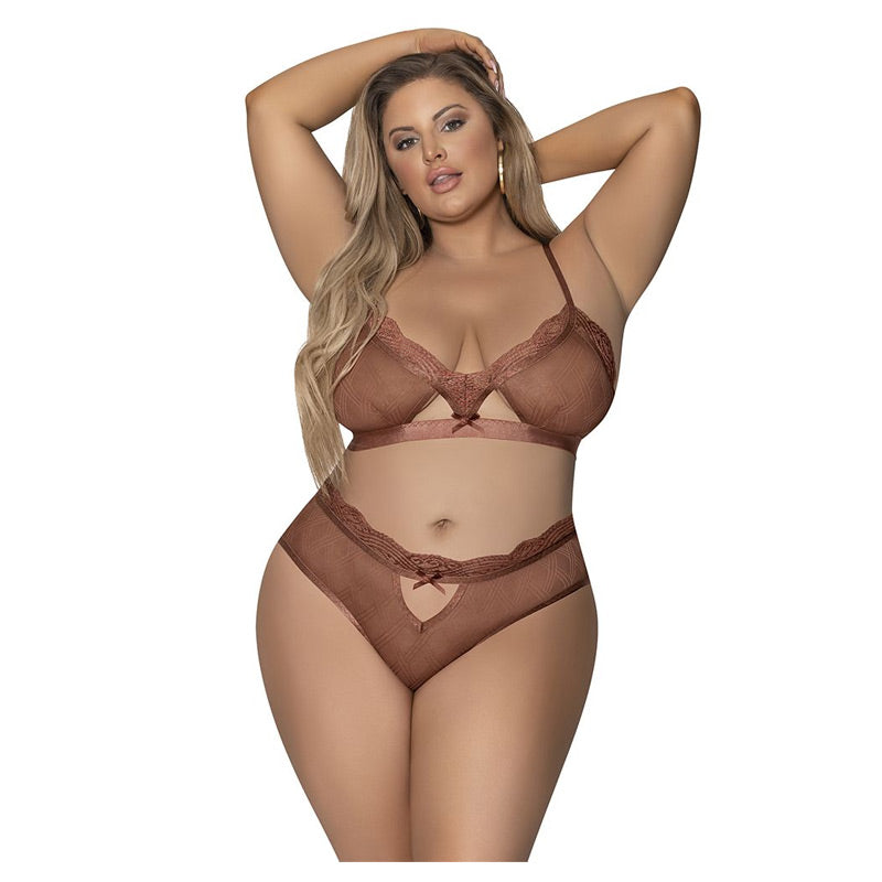 Caramel Kiss Bralette And Open Back G Panty