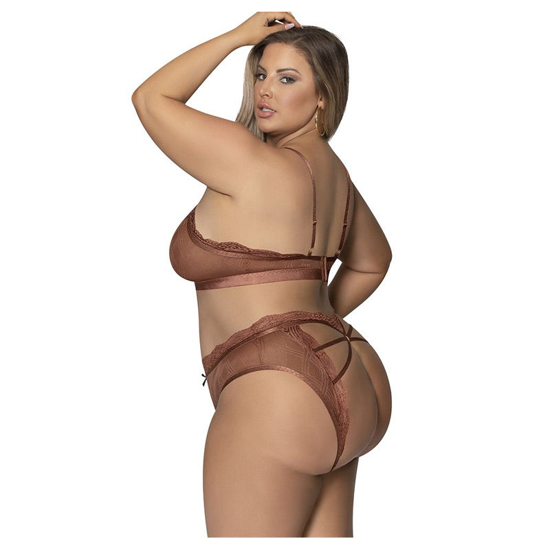 Caramel Kiss Bralette And Open Back G Panty