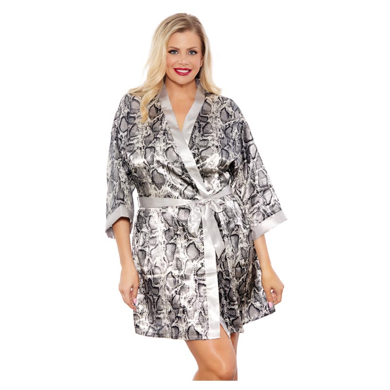 Popsi Printed Satin Robe