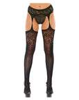 Popsi Solid Lace Garter And Stocking Set