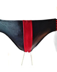 Rouge Leather Jocks with Stripes